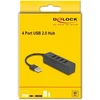 HUB USB Delock huby i koncentratory USB 2.0 Type-A 480 Mbit/s Juodas
