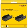 HUB USB Delock huby i koncentratory USB 2.0 Type-A 5000 Mbit/s Juodas