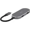12-in-1 USB-C jungčių stotelė DELTACO, Triple display, 4K UHD 60 Hz, PD 85 W, sidabrinis / USBC-HDMI27 / 1902422