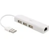 USB tinklo plokštė DELTACO USB 2.0 100Mb/s, su 3xUSB HUB / USB2-LAN3