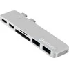 HUB USB eStuff 1x SD 1x Micro SD 2x USB-C + 2x USB-A (ES84122- Sidabrinis)