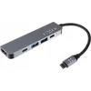 Fixed Fiksuotas | 5 prievadų USB-C mini šakotuvas nešiojamiesiems kompiuteriams ir planšetiniams kompiuteriams | FIXHU-MN-GR