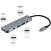 Fixed Fiksuotas | 5 prievadų USB-C mini šakotuvas nešiojamiesiems kompiuteriams ir planšetiniams kompiuteriams | FIXHU-MN-GR