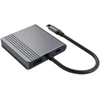 Gembird A-CM-COMBO3-04 USB Type-C 3 viename daugiaprievadis adapteris (2x USB prievadai + 2x HDMI + PD), pilkas