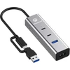 HUB USB Graugear GRAUGEAR 4 Port USB HUB + PD 2xC+2xA USB+USB-C PD Supports