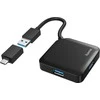 „Hama“ USB 3.0 šakotuvas, 4 USB-A prievadai su USB-C adapteriu, kompaktiškas dizainas