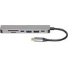 USB Hub - iBox IUH3SL4K 5000 Mbit/s USB Type-C, USB Type-A, HDMI, Sidabrinis