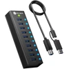 HUB USB Icy Box Box 10-Port USB 3.2 Gen 2 (10 Gpbs) Hub su 1x portem ładowania tabletu, su adapteriu 12 V/4 A, całkowicie metalowy (Club Hub 6110)