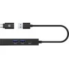RAD ICY BOX IB-HUB1439-LAN Vielinis USB 3.2 Gen 1 (3.1 Gen 1) Type-A Juoda