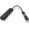 RAD ICY BOX IB-HUB1439-LAN Vielinis USB 3.2 Gen 1 (3.1 Gen 1) Type-A Juoda