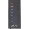 HUB USB InLine ® USB 3.2 Gen.1. 7 Port Hub Aliuminio dėklas su 2.5A maitinimo juoda