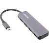 HUB USB InLine ® USB 3.2 korpusas, USB Type- C yra 4x USB A 10Gb / s, aliuminis, pilkas