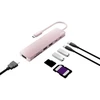 HUB USB Jcpal Linx USB-C 7in1 - USB-C adapteris (2 x USB-A 3.0 / USB-C 3.1 / HDMI 60Hz / micro/SD kortelių skaitytuvas / PD 100W) rožinė (JCP6363)