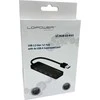 HUB USB LC-Power 4xUSBA 1XUSB- C Juoda mažmeninė prekyba