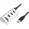 LOGILINK CR0045 LOGILINK - USB 3.0, 3 prievadų šakotuvas, su kortelių skaitytuvu ir aliuminio korpusu