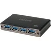 LogiLink Aliuminio HUB USB3.0 4 prievadų, juodas, Su maitinimo šaltiniu