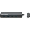 HUB USB Manhattan Manhattan 168410 huby i koncentratory USB Type-C 5000 Mbit/s Juodas