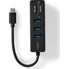 HUB USB Nedis CCGB64250BK01 doko stotelė Przewodowa USB Type-C Juodas