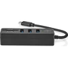 HUB USB Nedis CCGB64250BK01 doko stotelė Przewodowa USB Type-C Juodas