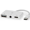 Nedis USB HUB CCGB64790WT01 doko stotelė Laidinis USB 2.0 Type-C Baltas