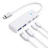 Orico PAPW2AC-C3 USB šakotuvas, 4 prievadų, 2x USB-A 3.0, 1x USB-C 3.0 su USB-C PD 100W įkrovimu, 0.15m - baltas