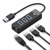 Orico PW3UR25-U3 USB šakotuvas 4 prievadų 3x USB-A 3.0 1x RJ45 2.5G Ethernet 0.5m - Juodas