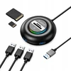 Orico YXR5-U3 RGB USB šakotuvas su 4 prievadų USB-A 3.0 ir SD bei Micro SD kortelių skaitytuvu, 0,3 m - Juodas