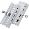 HUB USB Orico USB-C aktyvus, PowerDelivery 100W, HDMI 4K, RJ45, pritvirtinamas prie stalo, sidabrinis (MH8P-SV-BP)