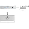 HUB USB Orico USB-C aktyvus, PowerDelivery 100W, HDMI 4K, RJ45, pritvirtinamas prie stalo, sidabrinis (MH8P-SV-BP)