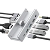 HUB USB Orico USB-C aktyvus, PowerDelivery 100W, HDMI 4K, RJ45, pritvirtinamas prie stalo, sidabrinis (MH8P-SV-BP)