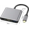 USB-C šakotuvas Platinet 3in1 (PMH9991T) (1xHDMI 4K; 1xUSB-C; 1xUSB 3.2)