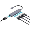 USB Šakotuvas - Platinet Daugiafunkcis Adapteris 5-in-1 46235, USB-C, 4 USB 3.2 Prievadai, 5 Gb/s, 100 W PD