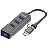 „HUB USB PremiumCord PremiumCord“ šakotuvas 5G „SuperSpeed“, USB-C, USB-A ir 4 USB-A 3.2 Gen 1