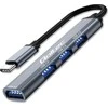 Centratorius adapteris usb-c 3.1 4in1 usb 3.0 3x 2.0 Qoltec