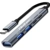 Qoltec 53790 Hub Adapteris USB-C 3.1 5in1 | USB-C PD| USB-C | 2x USB 2.0 | USB 3.0