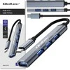 Centratorius adapteris usb-c 3.1 4in1 usb 3.0 3x 2.0 Qoltec