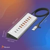 USB šakotuvas Reagle Aktyvus USB šakotuvas su maitinimo bloku 36 W 10 USB 3.2 prievadų USB skirstytuvas šakotuvas Reagle