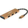 HUB USB Roline Koncentrator GOLD USB 3.2 Gen 1, 4 porty, kabelis połączeniowy typu C