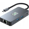 TB adapteris HUB USB C (7w1) HDMI USB SD/TF RJ45 (2500 Mbps) PD