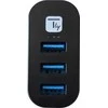 TECHLY Mini Rotating Hub su 3 USB 3.0 prievadais Juodas