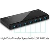 TP-LINK 7 prievadų USB 3.0 šakotuvas, darbalaukio 12 V / 2,5 A maitinimo adapteris komplekte