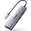 UGREEN CM266 adapteris yra 5in1 USB 3x USB 3.0 micro USB RJ45