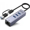 Unitek šakotuvas USB C 4w1 Ethernet 3xUSB 5 Gbps su adapteriu