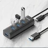 USB Adapteris - UNITEK Y-3089V01 4-Port USB 3.2 Gen 1 Juodas