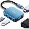 Wiwu Mėlynas BENFEI adapteris šakotuvas 4 viename USB-C į 4K HDMI USB-C 1x USB A VGA mėlynas