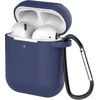 Hurtel Dėklas skirtas AirPods 2 / AirPods 1 silicone soft dėklas skirtas headphones + keychain carabiner pendant mėlynos spalvos (case D)
