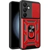 Hurtel Hybrid Armor Camshield Samsung Galaxy S24 FE – dėklas telefonui raudonos spalvos