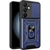 Dėklas Hurtel Hybrid Armor Camshield Samsung Galaxy S24 FE – dėkals telefonui mėlynos spalvos