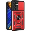 Hurtel Hybrid Armor Camshield Samsung Galaxy S25 – dėklas telefonui raudonos spalvos