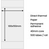 Hurtel PIECES Terminės etiketės 100x150mm (500 vnt.) - baltos